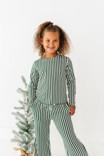 Load image into Gallery viewer, Green Stripes | GIRLS WIDE-LEG SET