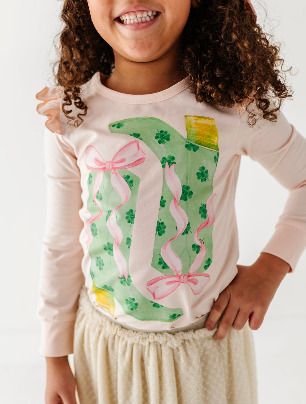 Shamrock Boots | Pink Ruffle Long Sleeve