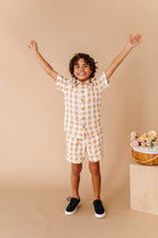 Honey Gingham | BOYS LINEN SET