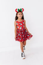 Minnie's Holly Check | KIDS Mesh Dress