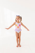 Load image into Gallery viewer, Smilies + Check: Ruffle Skirt ONE-PIECE