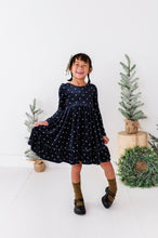 Load image into Gallery viewer, Black Dottie | Velvet Bow Back Dress