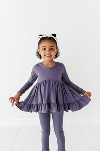 PLUM RIB | Double Ruffle Peplum