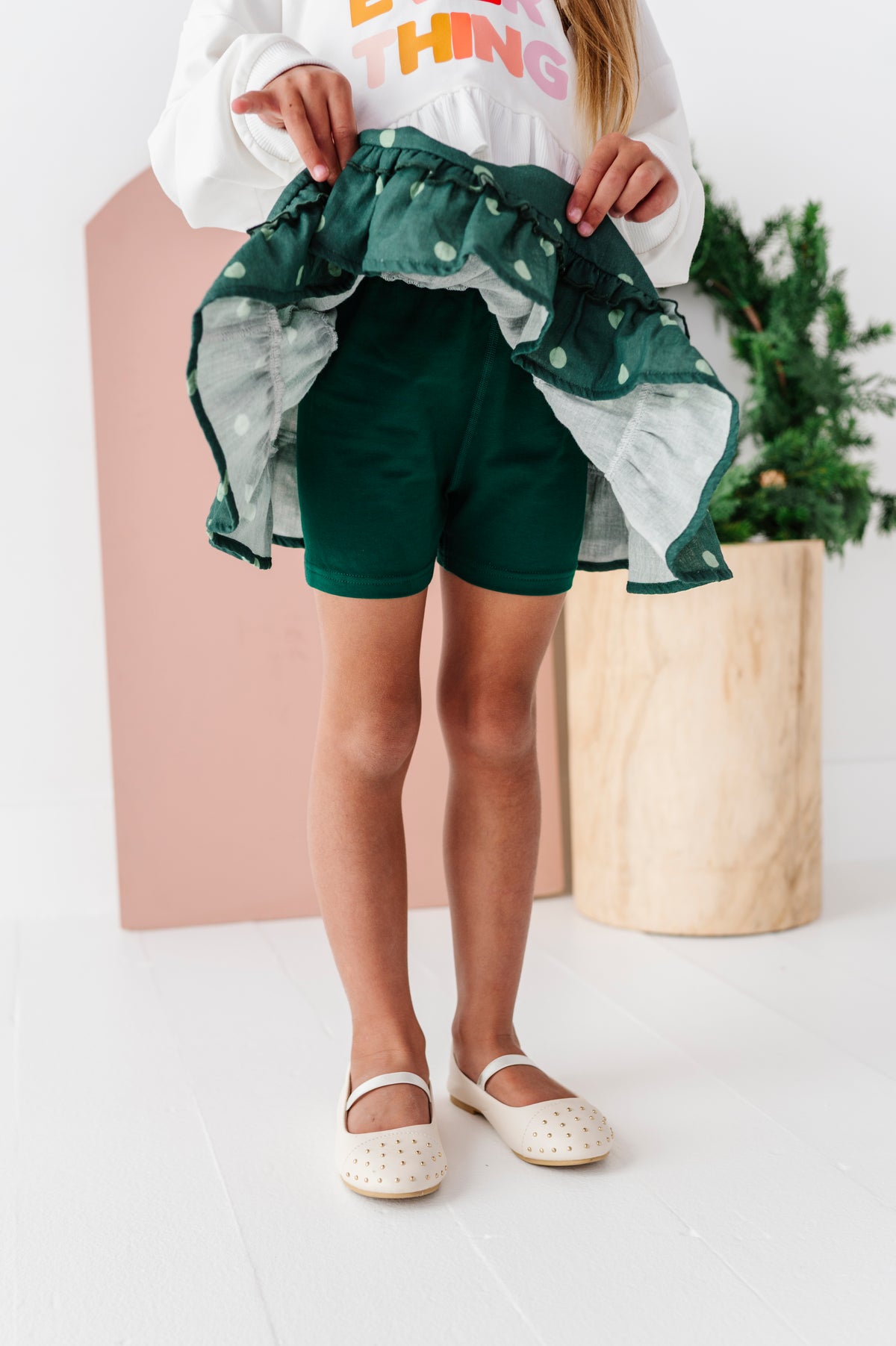 Pine Polka Dot | 3-Tiered Skort