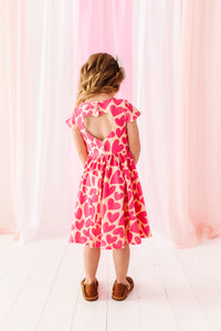 Coral Hearts | Heart Back Dress