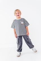 Peace-Out Ghost | Stripes Boxy Tee