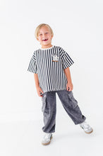Load image into Gallery viewer, Peace-Out Ghost | Stripes Boxy Tee