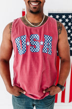Load image into Gallery viewer, Men’s RED ‘USA’ Check Tank