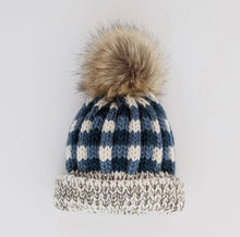 Load image into Gallery viewer, Navy Plaid | POM HAT