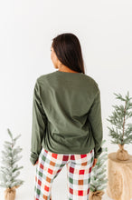 Load image into Gallery viewer, RED BOW (GREEN SHIRT) | Adult Long Sleeve Tee