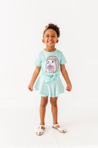 Hedgehog | Mint Vintage Front-Tie Tee