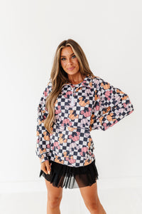 Checkered Minnie Pumpkins | (ADULT) 1/4th ZIP