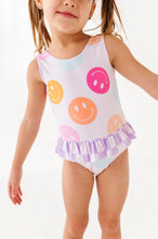 Load image into Gallery viewer, Smilies + Check: Ruffle Skirt ONE-PIECE