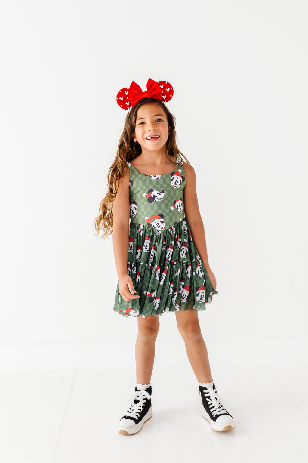 Mickey's Evergreen Check | KIDS Mesh Dress
