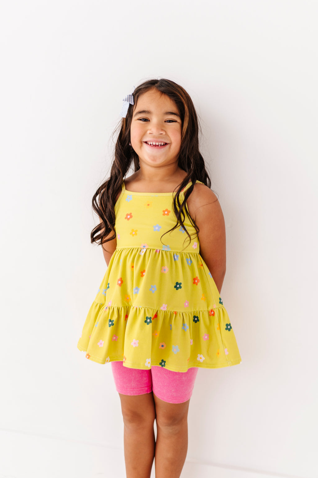 Lemon-Lime Floral | Strappy Tank Peplum