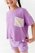 Load image into Gallery viewer, Pixie Purple | Boxy Crop + Shorts RIB Set