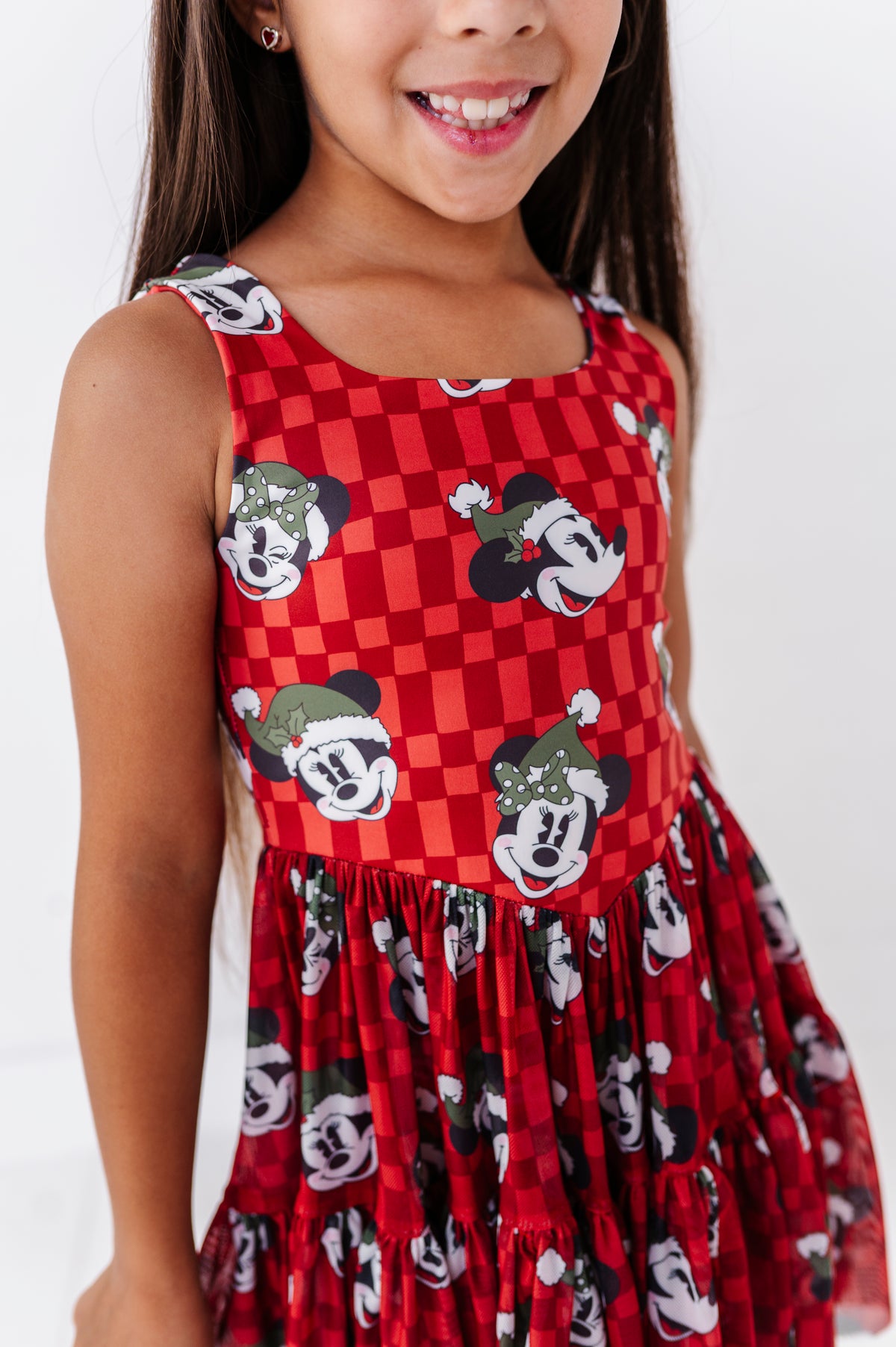 Minnie's Holly Check | KIDS Mesh Dress