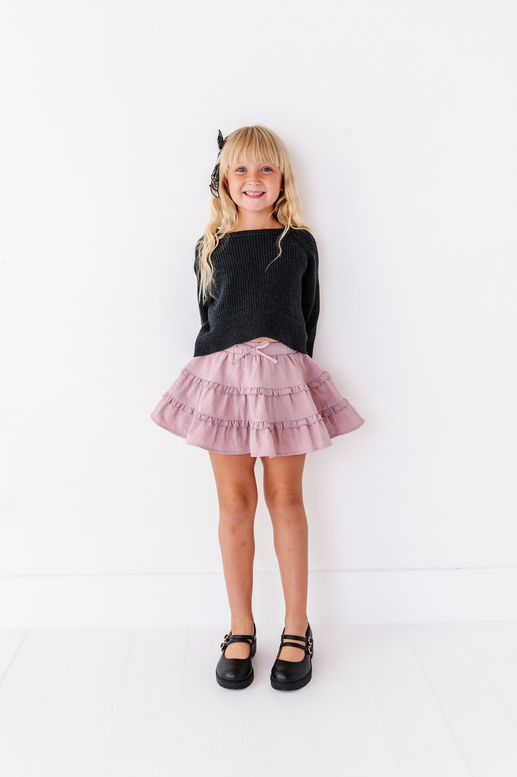 Noel Black | Bow Back Crop Sweater