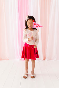 Balloon Dog | Pink Ruffle Long Sleeve