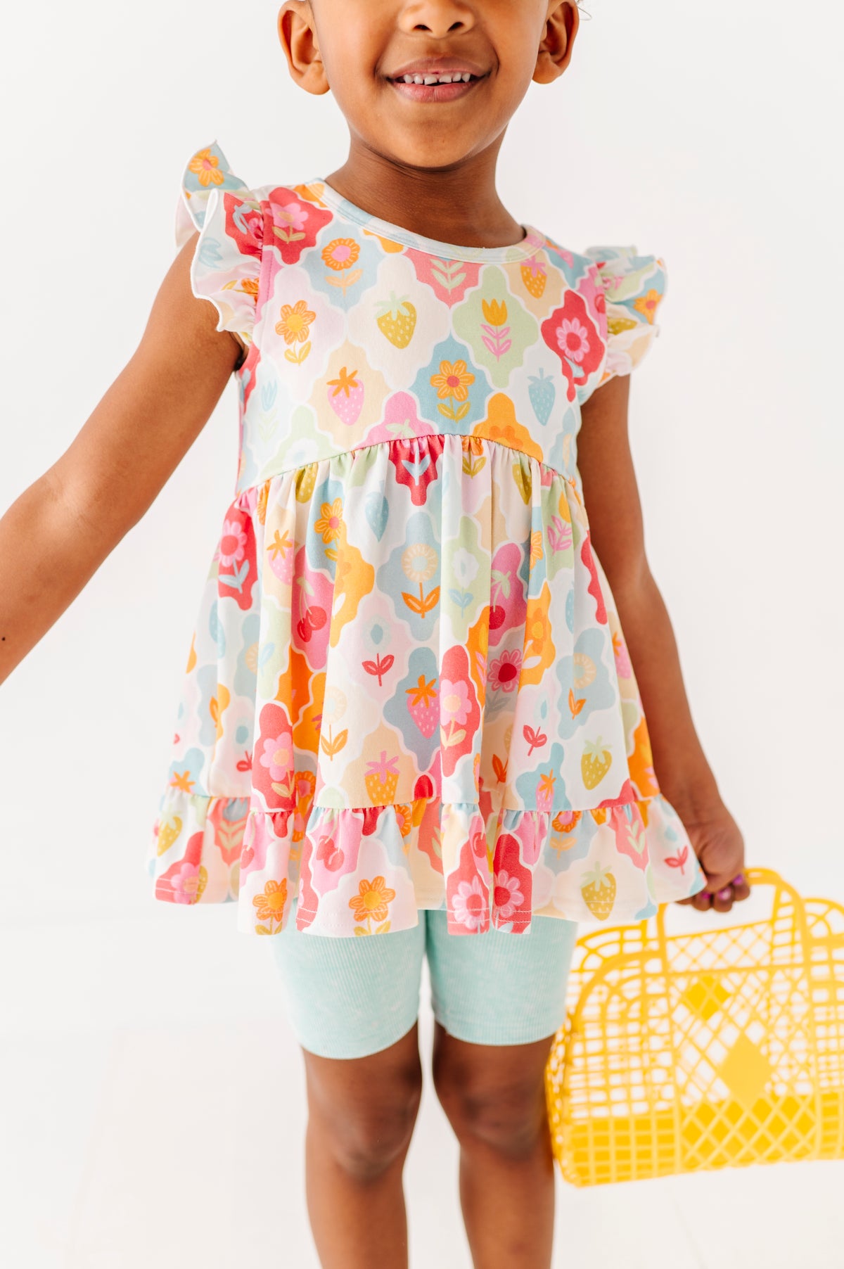 Fruity Floral | Double Ruffle Peplum