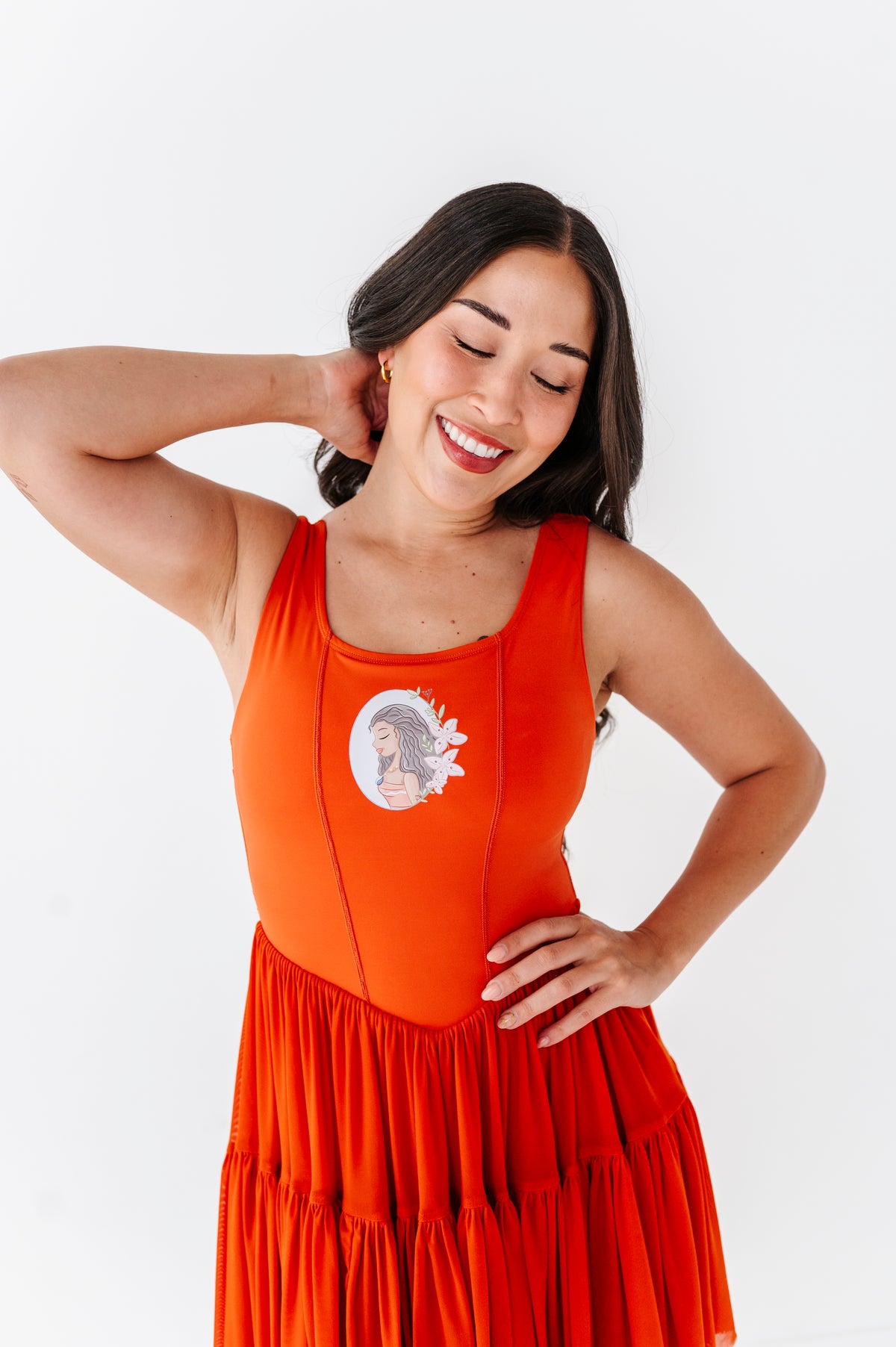 Moana (ADULT) | Burnt Orange Mesh DRESS