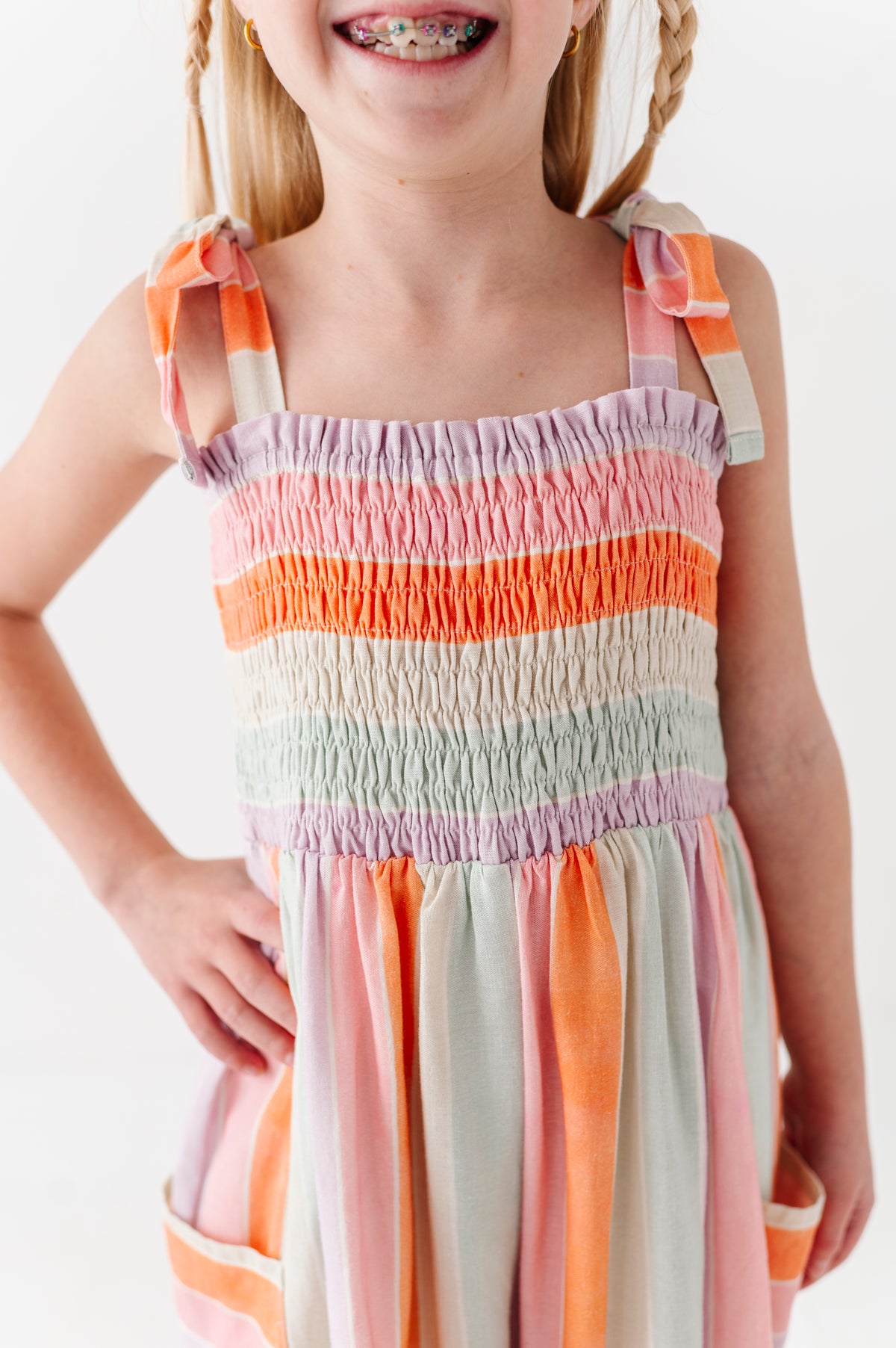 Sorbet Stripe | LINEN ROMPER