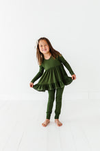 Load image into Gallery viewer, OLIVE RIB | Double Ruffle Peplum