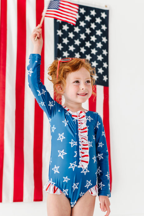 Navy Stars + Stripes | ONE-PIECE RASHGUARD