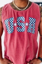 Load image into Gallery viewer, Men’s RED ‘USA’ Check Tank