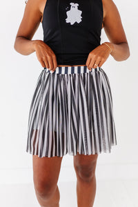 Midnight Stripes | (ADULT) MESH SKORT