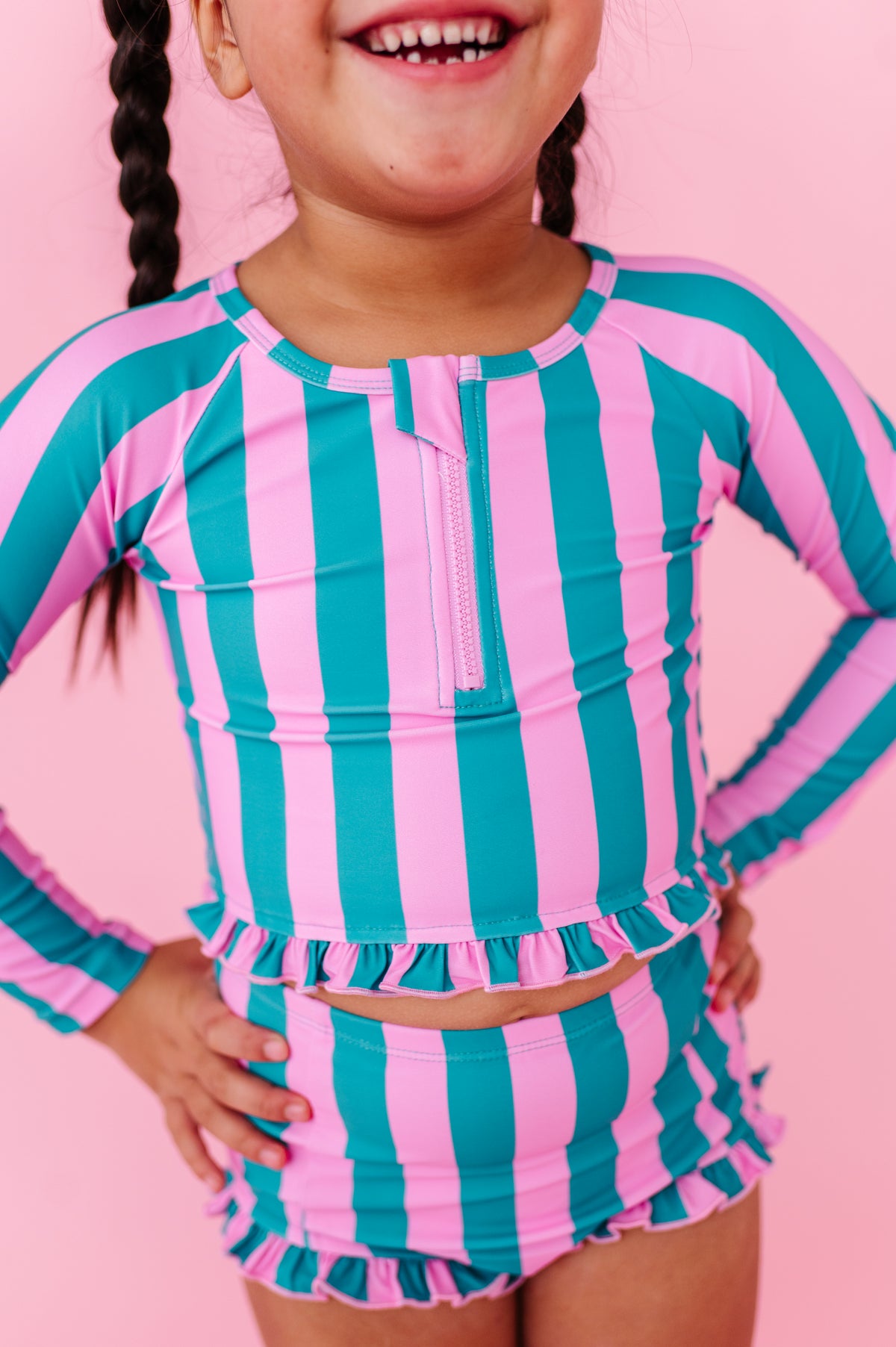 Cabanna Stripes | 1/4th ZIP RASHGUARD 2-PIECE