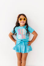 Sunshine | Blue Vintage Front-Tie Tee