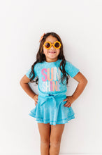 Load image into Gallery viewer, Sunshine | Blue Vintage Front-Tie Tee