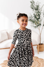 Load image into Gallery viewer, Black Ribbed Leopard DRESS