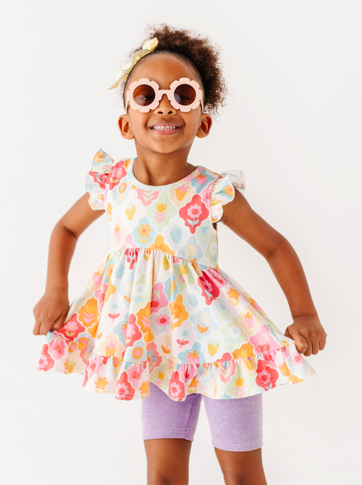 Fruity Floral | Double Ruffle Peplum