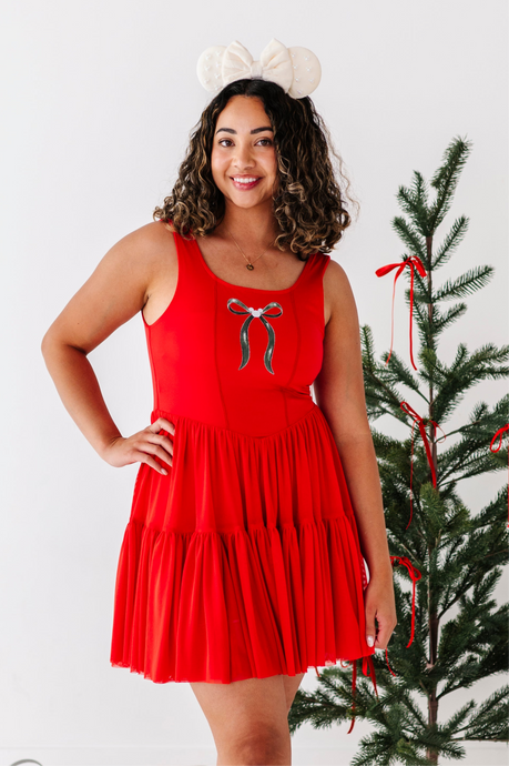 Mouse Bow RED | (ADULT) Mesh RED DRESS