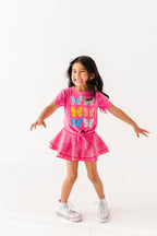 Butterflies | Pink Vintage Front-Tie Tee