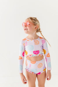 Smilies: 1/4th Zip Rashguard TWO-PIECE