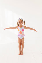 Load image into Gallery viewer, Smilies + Check: Ruffle Skirt ONE-PIECE