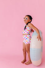 Load image into Gallery viewer, Confetti Check Bows | BOY SHORTS 2-PIECE