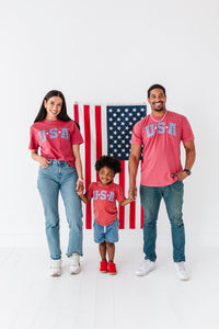 Red ‘USA’ Check | BOYS Tee