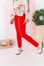 Load image into Gallery viewer, Holly Red | Ribbed SLIM LEGGINGS