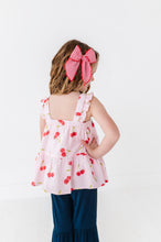 Load image into Gallery viewer, Very Cherry (PINK) Peplum + Pants SET