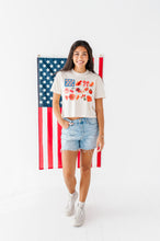 Load image into Gallery viewer, Collage Flag | ADULT tees (*CROP + FULL LENGTH HERE)