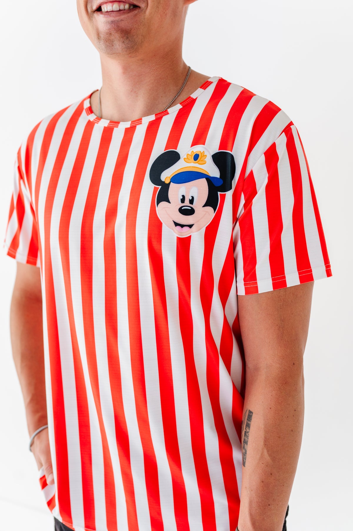 Mickey Pocket (RED STRIPES) | ADULT TEE