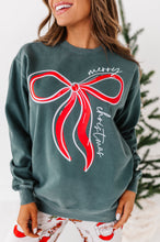 Load image into Gallery viewer, RED BOW (GREEN SHIRT) | Adult *SWEATSHIRT*