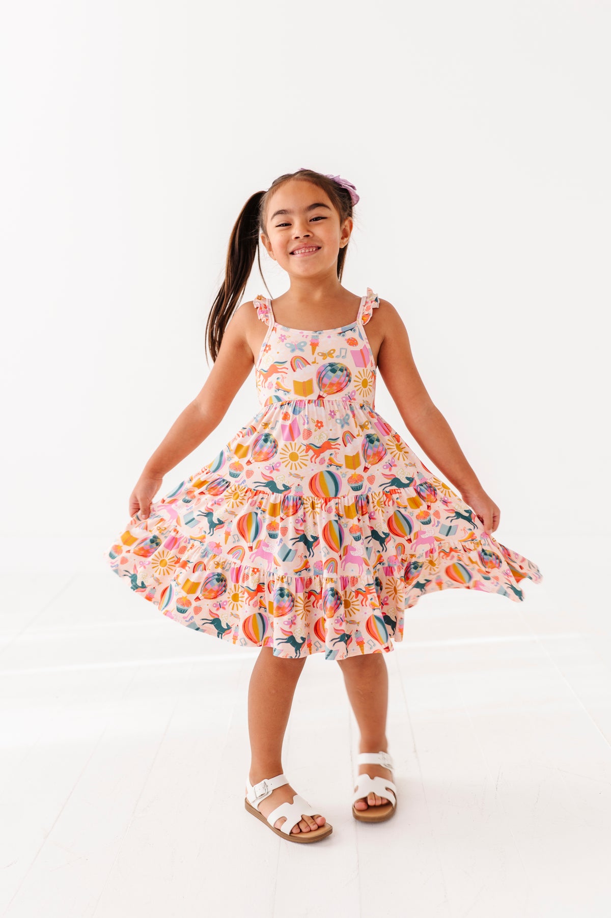 Retro Rainbow | Ruffle Bamboo Dress
