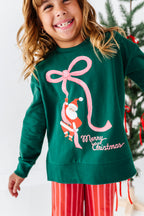 Santa's Pink Bow | Side Split Sweatshirt
