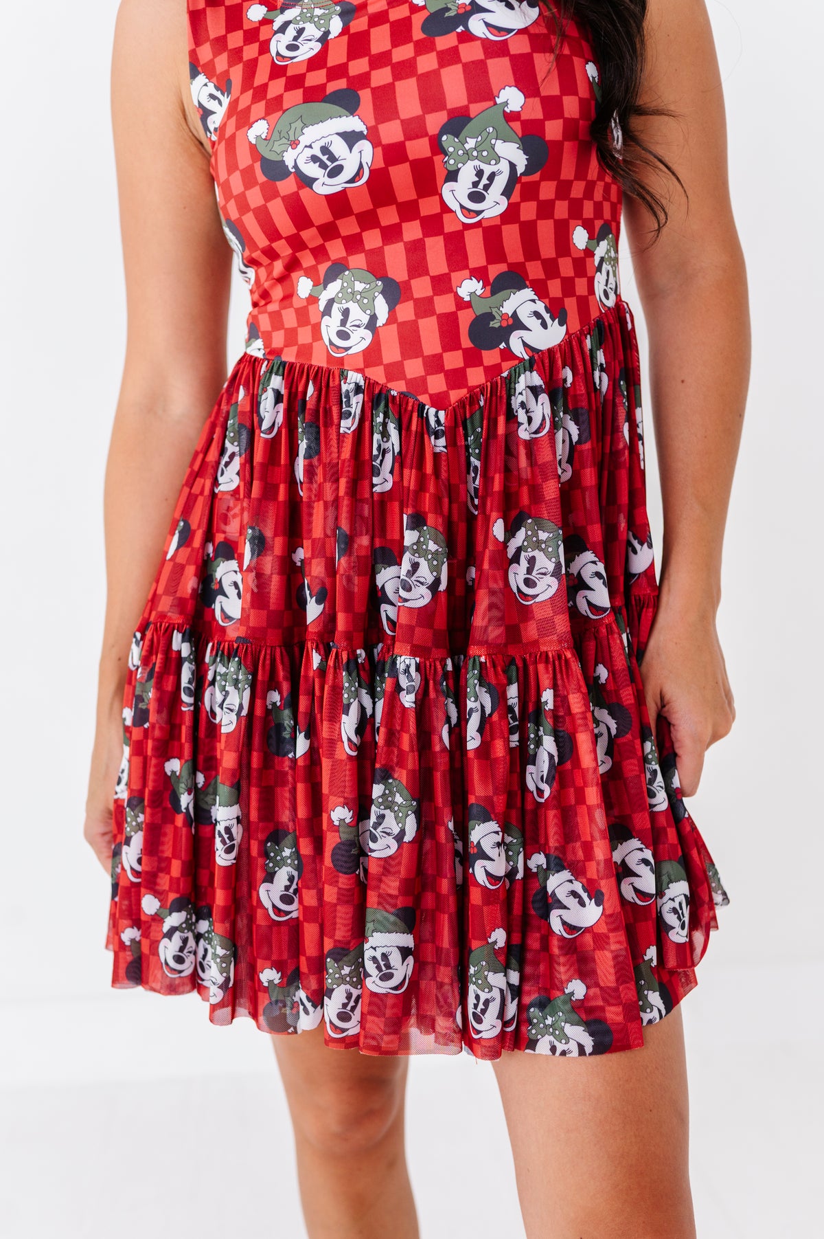 Minnie's Holly Check | ADULT Mesh Dress