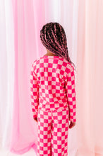 Load image into Gallery viewer, Hot Pink Check | Wide Leg Ribbed SET